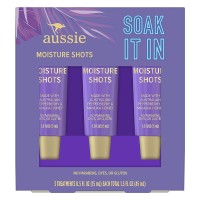 Aussie Hair Mask Shots, Soak It In Moisture Deep Conditioner Hair Treatment, Triple Pack, Honey, 1.5 Fl Oz