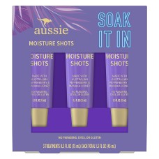 Aussie Hair Mask Shots, Soak It In Moisture Deep Conditioner Hair Treatment, Triple Pack, Honey, 1.5 Fl Oz