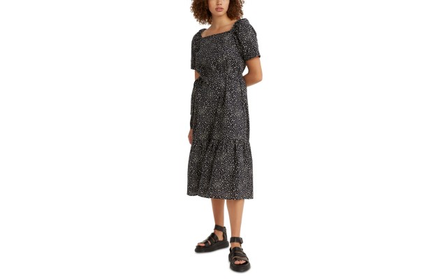 Bailey Cotton Midi Dress, Black, Large