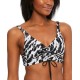  Heat Wave Drawstring Bikini Top, Black/White, X-Large