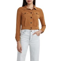 BCBGeneration Cropped Jacket, Medium, Saddle