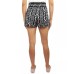  Juniors’ Smocked Floral-Print Shorts, Medium, Black