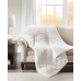  Deluxe 12lb Quilted Cotton Weighted Blanket, White, 60×70