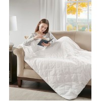 Beautyrest Deluxe 12lb Quilted Cotton Weighted Blanket, White, 60×70