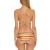  Virtue Horizon Emily Striped Bikini Bottom, Brown, Brown, Small