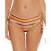  Virtue Horizon Emily Striped Bikini Bottom, Brown, Brown, Small