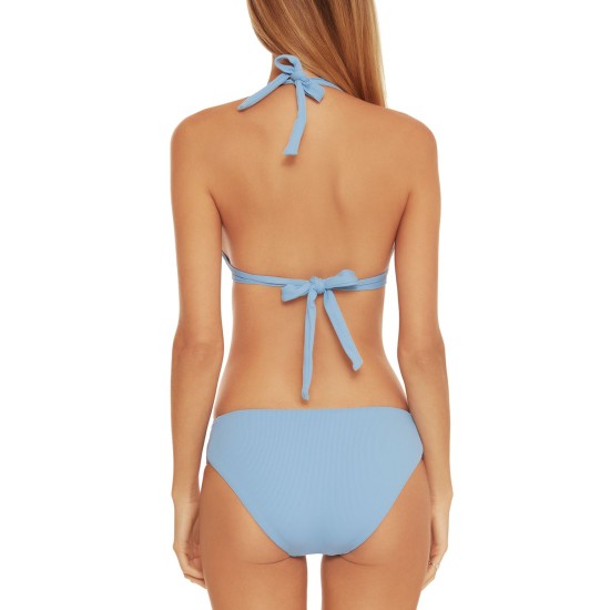  Virtue Women’s American Rib Tab Side Bikini Bottom, Blue, X-Large