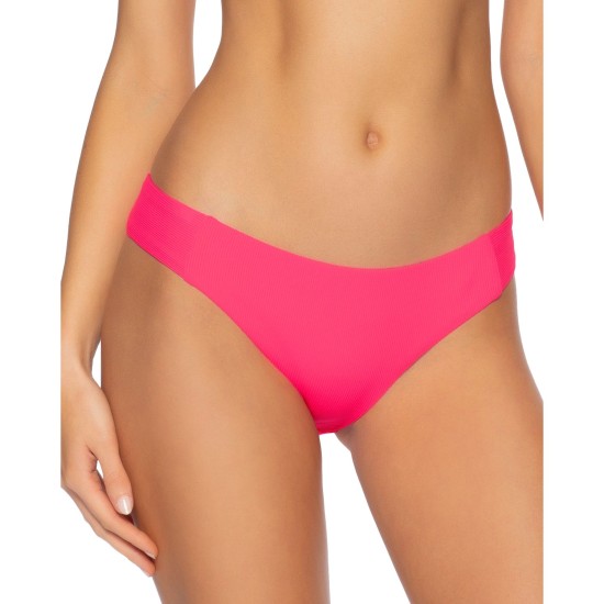  Virtue Women’s American Tab Side Bikini Bottom, Pink,  Small