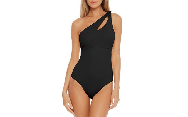  Women’s Sadie One Shoulder One Piece Swimsuit Black Medium