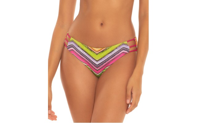  Women’s Sara Tab Side Hipster Bikini Bottom, Multi, X-Small