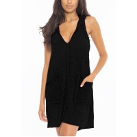 Becca by Rebecca Virtue Women’s T-Shirt Pullover Hoodie Dress Swim Cover Up Black XS/S