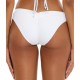  Fine Line Ribbed Hipster Bikini Bottoms Women's Swimsuit, White, Large
