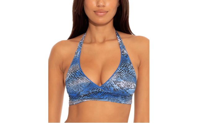  Untamed Reversible Halter Bikini Top, Medium, Multicolor