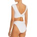  Women’s Twist Bikini Bottom, White, Small
