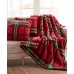 s Holiday Prints 3 Pack Decorative Pillows & Throw, Red, 50 x 60