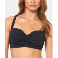 Bleu by Rod Beattie Bleu Rod Beattie Shirred Underwire D-Cup Bikini Top, 38D, Black