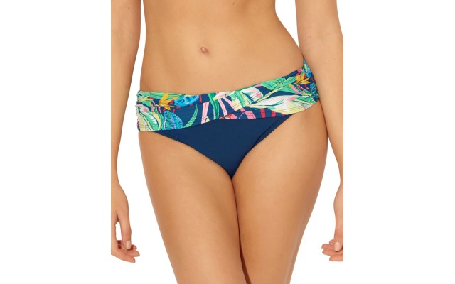  It’s a Jungle Out There Sarong Hipster Bikini Bottoms, 4, Navy
