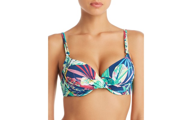  It’s a Jungle Out There Underwire Bra Bikini Top, 14, Navy