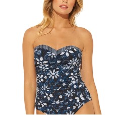 Bleu by Rod Beattie Take a Dip Bandeau Tankini Top Women’s Swimsuit, Navy, 6