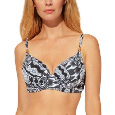 Bleu by Rod Beattie Underwire Printed D-Cup Bikini Top, 40D, Multicolor