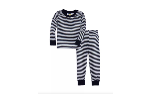 Bloomie’s Baby Boys’ Striped Pajama Set, Navy, 9-12M,