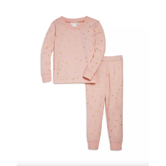 Bloomie’s Baby Girls’ Stars Pajama Set, 12-18M, Light Pink