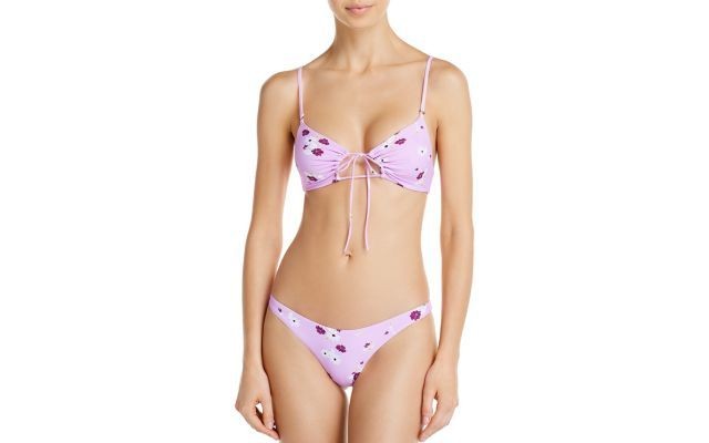  Sleeker Floral Print Bikini Bottom – Pink
