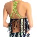  Juniors Mesh Tankini, Black/Multi, Medium