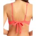  Juniors’ Ribbed V-Wire Bralette Bikini Top, Orange, Medium