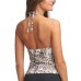  Halter Tankini Top, X-Small, Beige