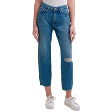 Calvin Klein Jeans High-Rise Mom-Fit Cotton Ankle Jeans, Blue, 31