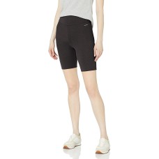 Calvin Klein Jeans High-Waist Ribbed Bike Shorts, Black, Small