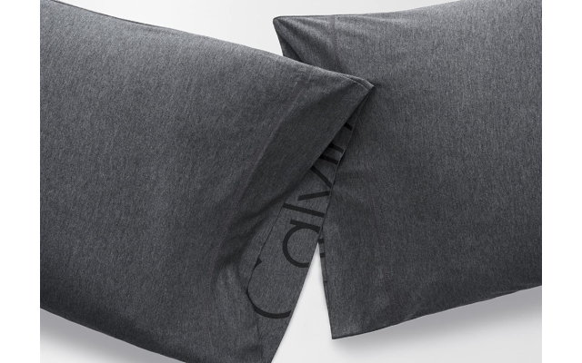  Modern Cotton Body King Pillowcases, Set of 2 Bedding, Charcoal, 20