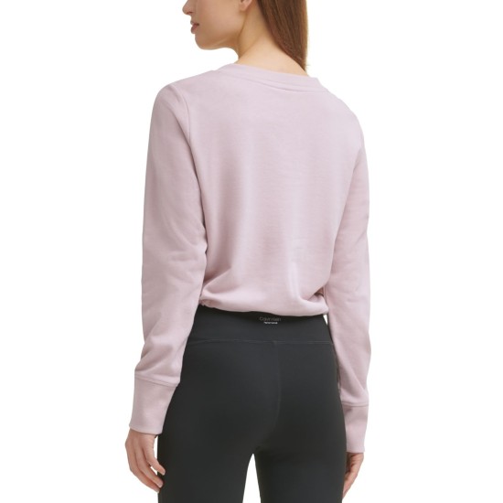  Performance Women’s Cinched Logo Sweatshirt, Pink, Large