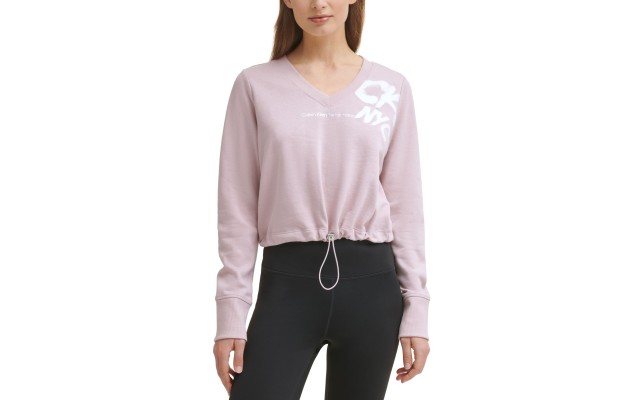  Performance Women’s Cinched Logo Sweatshirt, Pink, Large