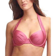 Calvin Klein Pleated Convertible Underwire Bikini Top Women’s Swimsuit, Pink, Medium