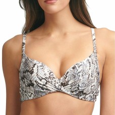 Calvin Klein Printed Underwire Bikini Top Women’s Swimsuit, Small, Beige