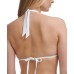  Slider Halter String Bikini Top, Medium, White