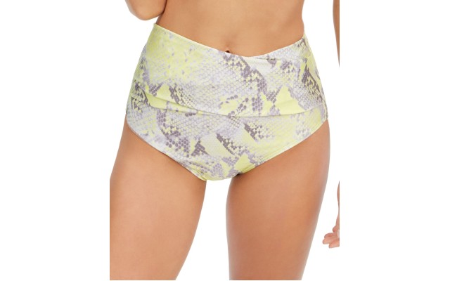  Snake-Embossed Tummy-Control Bikini Bottoms, Multi, X-Small