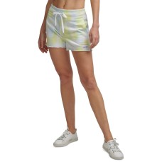 Calvin Klein Women’s Performance Printed French Terry Shorts, Yellow, Medium