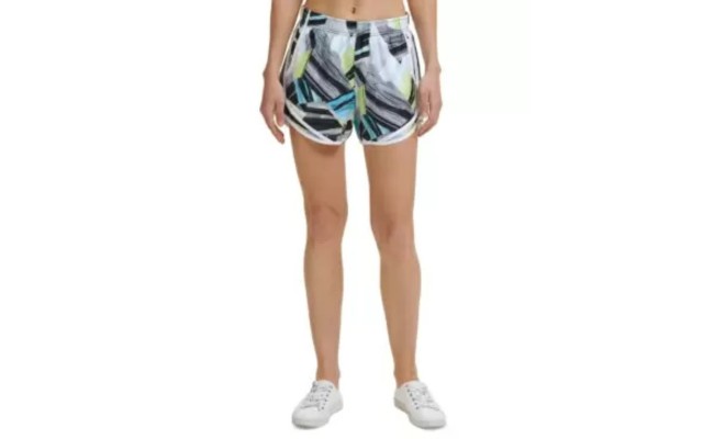  Women’s Performance Printed Shorts,Blue, Medium