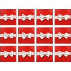 Card Boxes Holders with White Satin Ribbon (Set of 12)