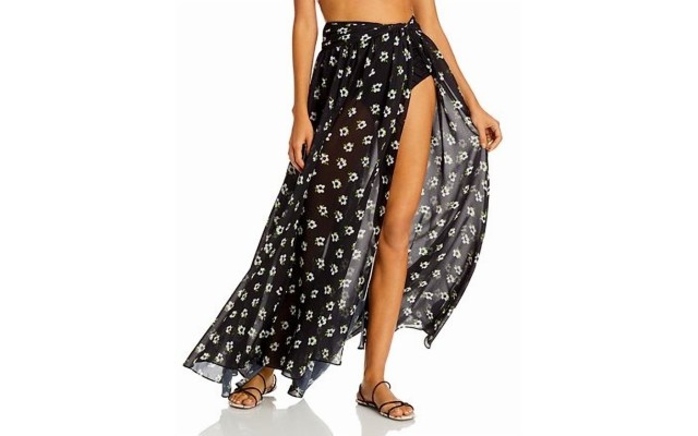  Womens Hera Sheer Cover-Up Maxi Skirt, Large
