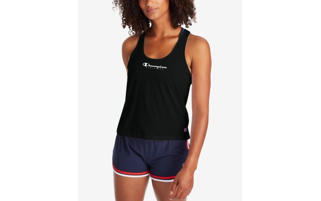  Plus Size Active Racerback Tank Top, Black, 2X