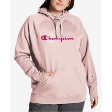 Champion Plus Size Powerblend Graphic Hooded Sweatshirt, Pink, 1X