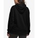 Women’s Plus Size Logo Print French Terry Zip Hoodie, Black, 2X