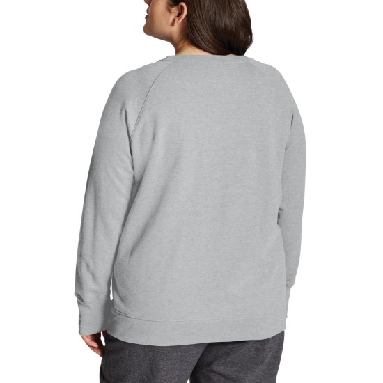  Women’s Plus Size Logo Sweatshirt, Gray, 2X