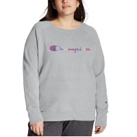 Champion Women’s Plus Size Logo Sweatshirt, Gray, 2X