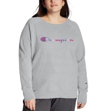 Champion Women’s Plus Size Logo Sweatshirt, Gray, 2X