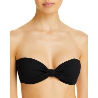 Charlie Holiday Hula Bandeau Bikini Top, Black, XS